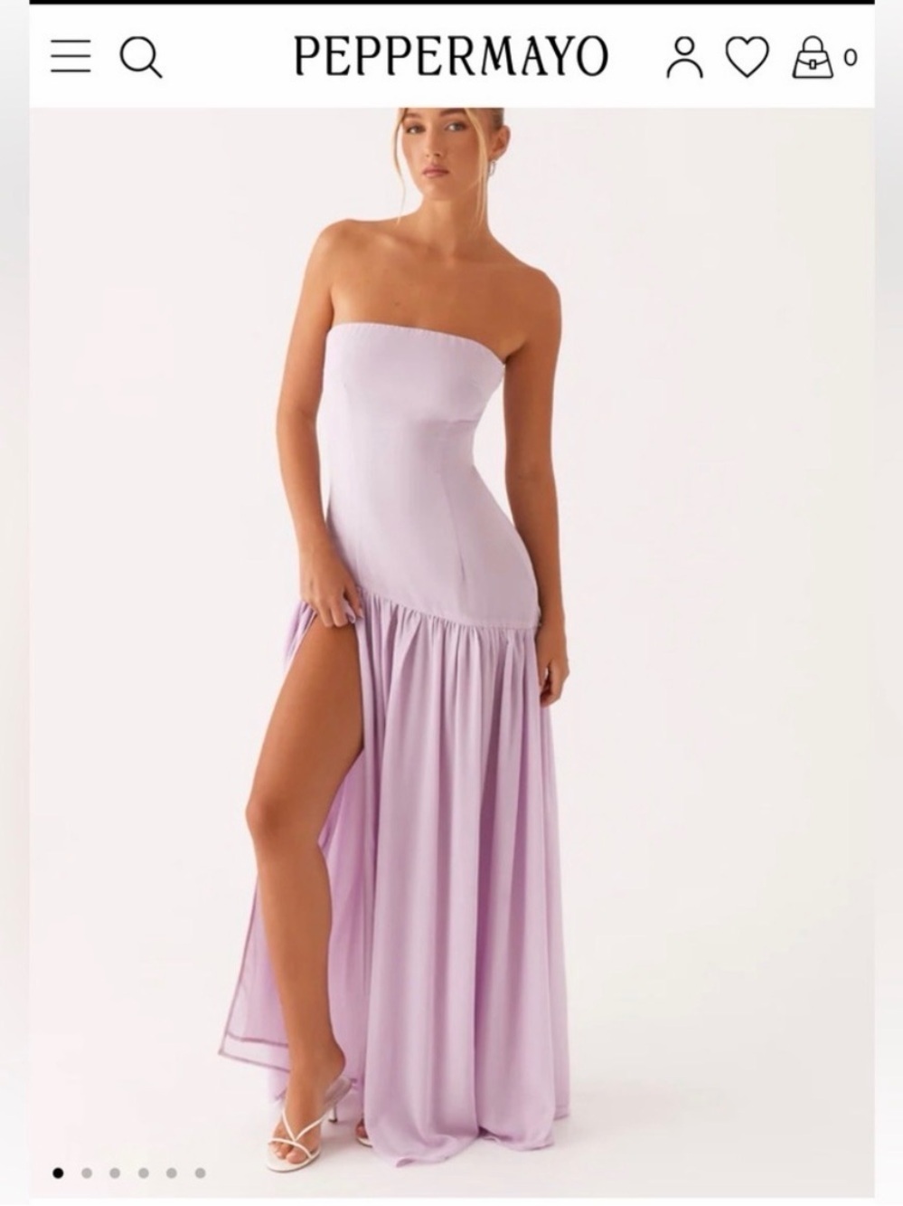 Peppermayo Exclusive - Eden Strapless Maxi Dress - Lilac - SHORT GIRL FRIENDLY